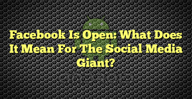 Facebook Is Open: What Does It Mean For The Social Media Giant?