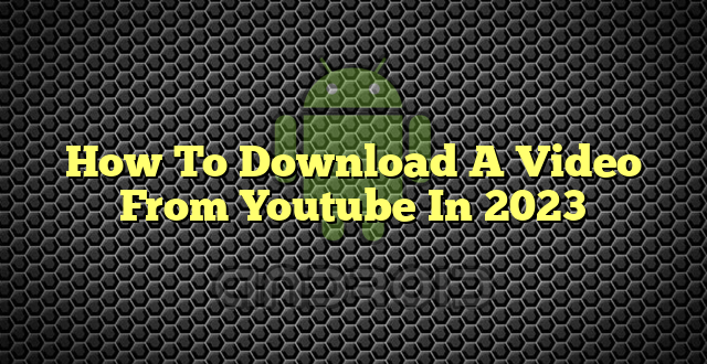 How To Download A Video From Youtube In 2023