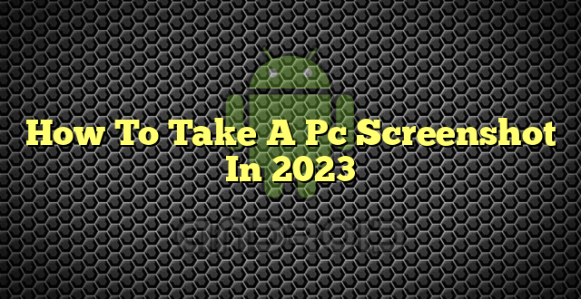 How To Take A Pc Screenshot In 2023